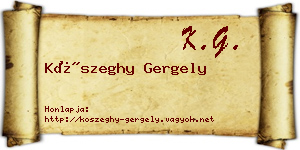 Kőszeghy Gergely névjegykártya